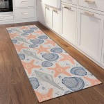 Indoor/Outdoor Seabreeze SZ4 Flax Washable 2'3" x 7'6" Runner Rug