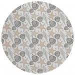 Indoor/Outdoor Seabreeze SZ4 Silver Washable 8' x 8' Round Rug