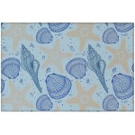 Indoor/Outdoor Seabreeze SZ4 Sky Washable 1'8" x 2'6" Rug