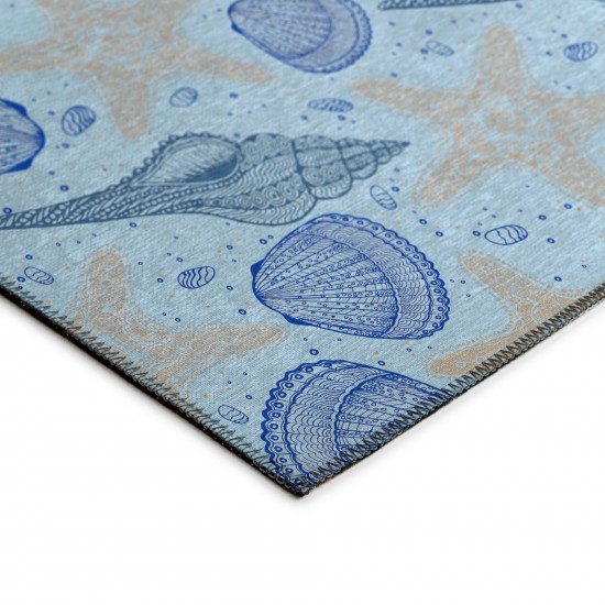 Indoor/Outdoor Seabreeze SZ4 Sky Washable 10' x 14' Rug