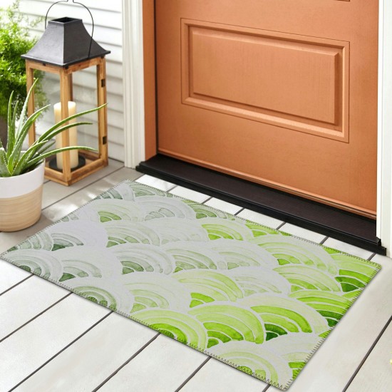 Indoor/Outdoor Seabreeze SZ5 Lime-In Washable 1'8" x 2'6" Rug