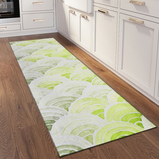 Indoor/Outdoor Seabreeze SZ5 Lime-In Washable 2'3" x 7'6" Runner Rug