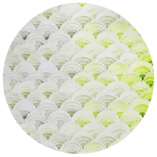 Indoor/Outdoor Seabreeze SZ5 Lime-In Washable 8' x 8' Round Rug