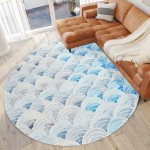 Indoor/Outdoor Seabreeze SZ5 Poolside Washable 8' x 8' Round Rug