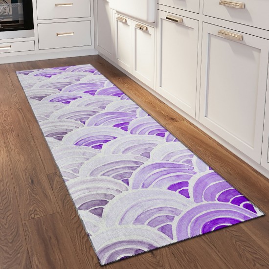 Indoor/Outdoor Seabreeze SZ5 Violet Washable 2'3" x 7'6" Runner Rug