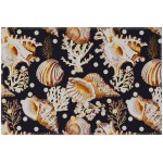 Indoor/Outdoor Seabreeze SZ6 Black Washable 1'8" x 2'6" Rug