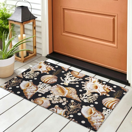 Indoor/Outdoor Seabreeze SZ6 Black Washable 1'8" x 2'6" Rug