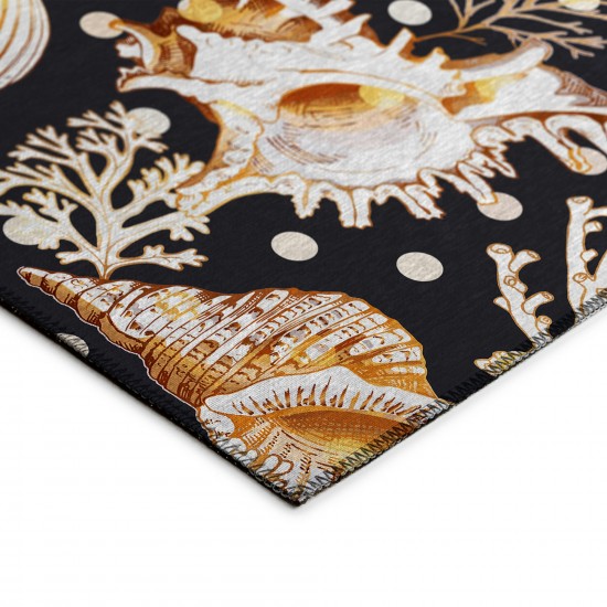Indoor/Outdoor Seabreeze SZ6 Black Washable 5' x 7'6" Rug