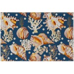 Indoor/Outdoor Seabreeze SZ6 Navy Washable 1'8" x 2'6" Rug