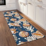 Indoor/Outdoor Seabreeze SZ6 Navy Washable 2'3" x 7'6" Runner Rug