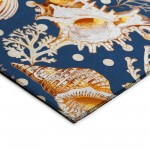 Indoor/Outdoor Seabreeze SZ6 Navy Washable 2'3" x 7'6" Runner Rug