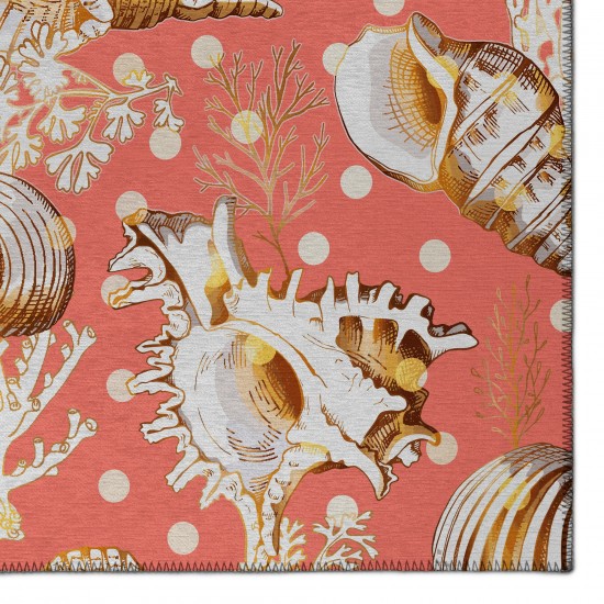 Indoor/Outdoor Seabreeze SZ6 Salmon Washable 2'3" x 7'6" Runner Rug
