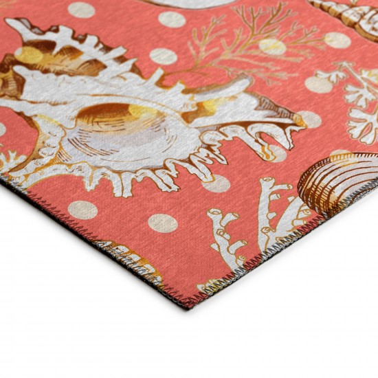 Indoor/Outdoor Seabreeze SZ6 Salmon Washable 2'3" x 7'6" Runner Rug