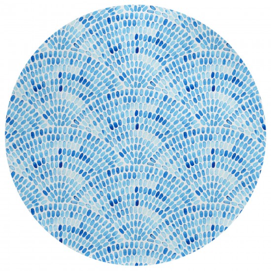 Indoor/Outdoor Seabreeze SZ7 Indigo Washable 8' x 8' Round Rug