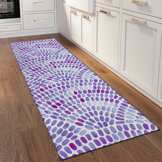 Indoor/Outdoor Seabreeze SZ7 Lavender Washable 2'3" x 7'6" Runner Rug