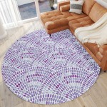 Indoor/Outdoor Seabreeze SZ7 Lavender Washable 8' x 8' Round Rug