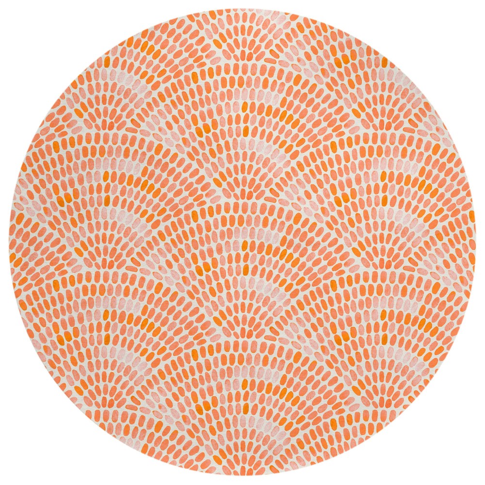 Indoor/Outdoor Seabreeze SZ7 Salmon Washable 8' x 8' Round Rug