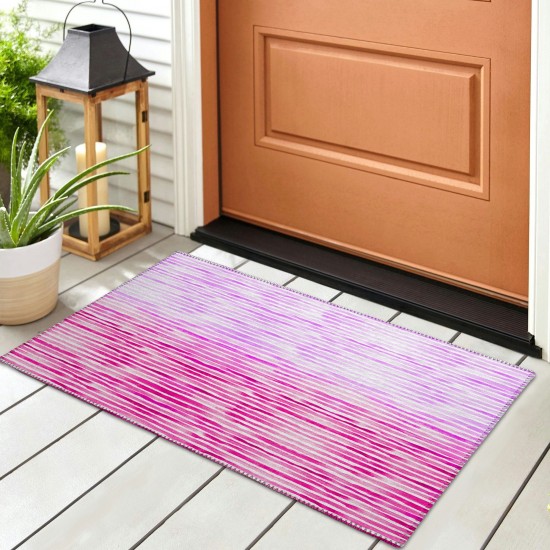 Indoor/Outdoor Seabreeze SZ8 Blush Washable 1'8" x 2'6" Rug