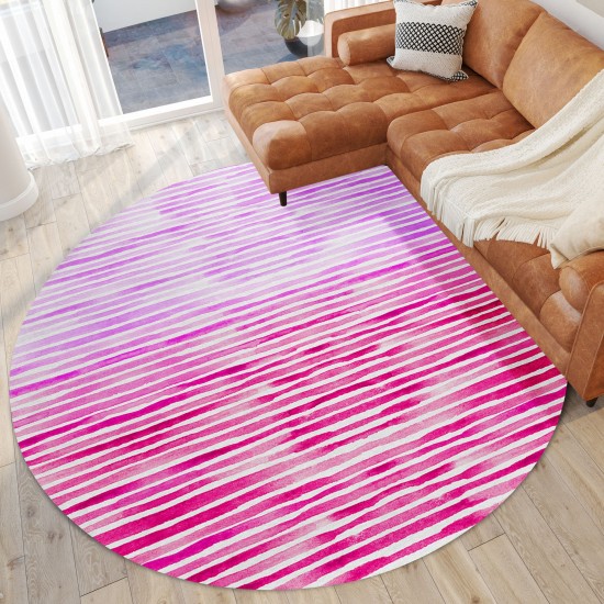 Indoor/Outdoor Seabreeze SZ8 Blush Washable 8' x 8' Round Rug