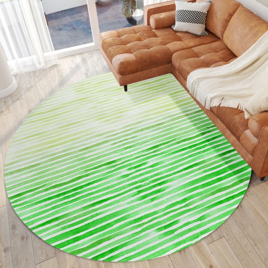 Indoor/Outdoor Seabreeze SZ8 Cactus Washable 8' x 8' Round Rug