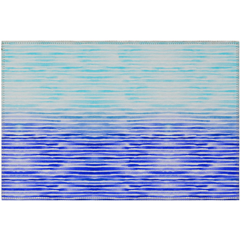 Indoor/Outdoor Seabreeze SZ8 Navy Washable 1'8" x 2'6" Rug