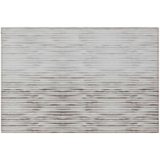 Indoor/Outdoor Seabreeze SZ8 Pewter Washable 1'8" x 2'6" Rug