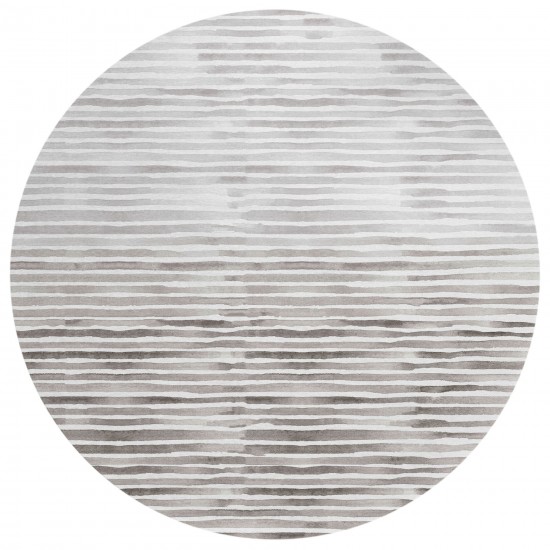 Indoor/Outdoor Seabreeze SZ8 Pewter Washable 8' x 8' Round Rug