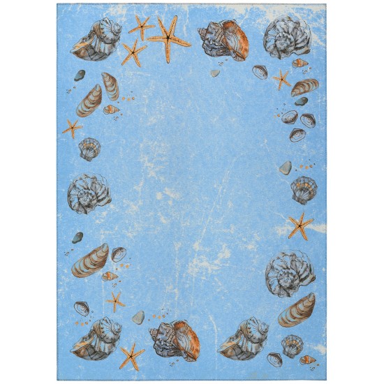 Indoor/Outdoor Seabreeze SZ9 Denim Washable 10' x 14' Rug