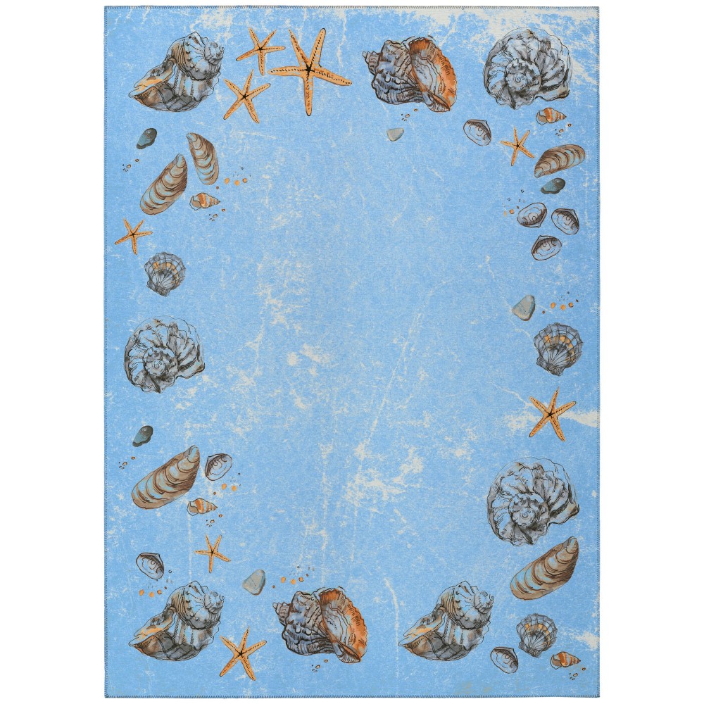 Indoor/Outdoor Seabreeze SZ9 Denim Washable 10' x 14' Rug