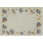 Indoor/Outdoor Seabreeze SZ9 Ivory Washable 1'8" x 2'6" Rug