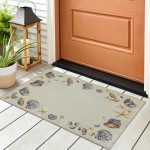 Indoor/Outdoor Seabreeze SZ9 Ivory Washable 1'8" x 2'6" Rug