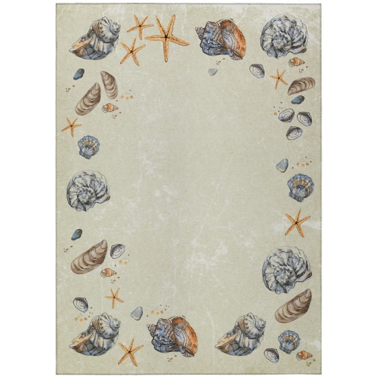 Indoor/Outdoor Seabreeze SZ9 Ivory Washable 10' x 14' Rug