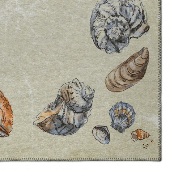 Indoor/Outdoor Seabreeze SZ9 Ivory Washable 2'3" x 7'6" Runner Rug