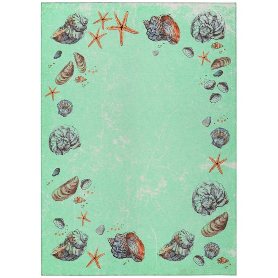 Indoor/Outdoor Seabreeze SZ9 Lagoon Washable 10' x 14' Rug