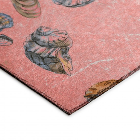 Indoor/Outdoor Seabreeze SZ9 Salmon Washable 1'8" x 2'6" Rug