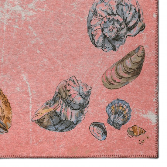 Indoor/Outdoor Seabreeze SZ9 Salmon Washable 3' x 5' Rug