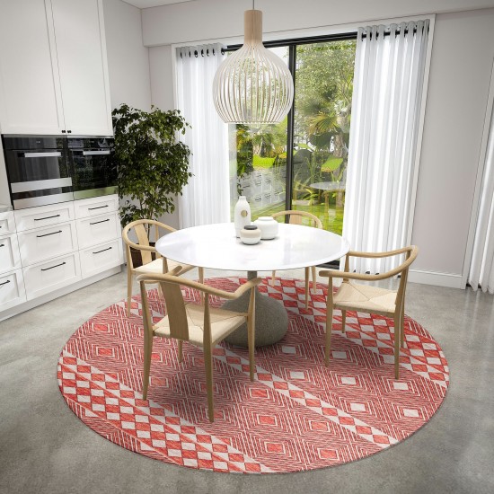 Indoor/Outdoor Sedona SN1 Paprika Washable 10' x 10' Round Rug