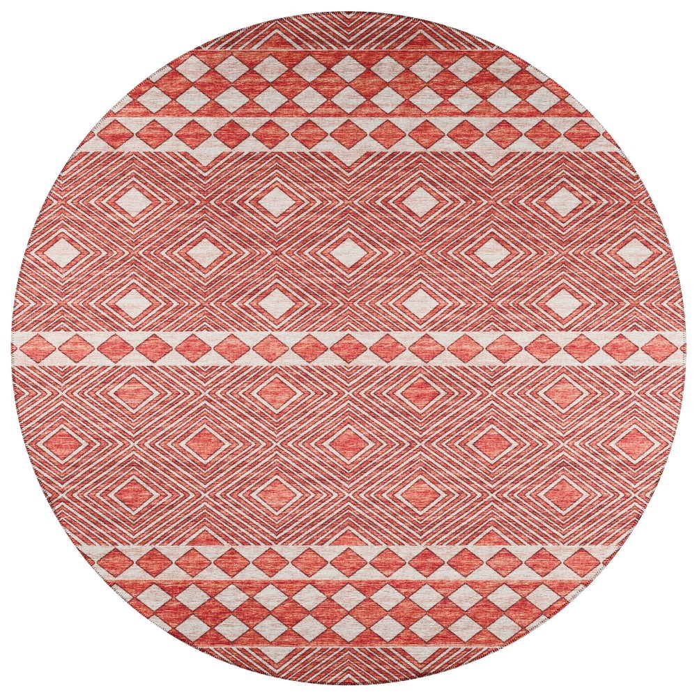 Indoor/Outdoor Sedona SN1 Paprika Washable 8' x 8' Round Rug