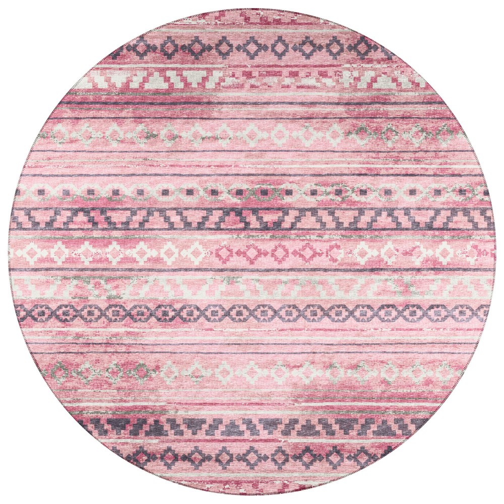 Indoor/Outdoor Sedona SN10 Blush Washable 4' x 4' Round Rug