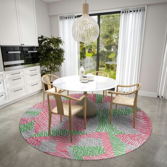 Indoor/Outdoor Sedona SN11 Fruity Washable 4' x 4' Round Rug