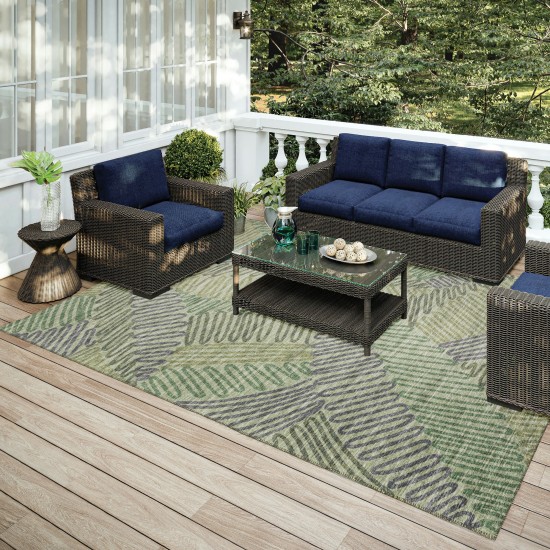 Indoor/Outdoor Sedona SN11 Moss Washable 10' x 14' Rug