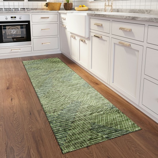 Indoor/Outdoor Sedona SN11 Moss Washable 2'3" x 7'6" Runner Rug