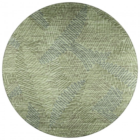 Indoor/Outdoor Sedona SN11 Moss Washable 4' x 4' Round Rug