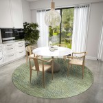 Indoor/Outdoor Sedona SN11 Moss Washable 8' x 8' Round Rug