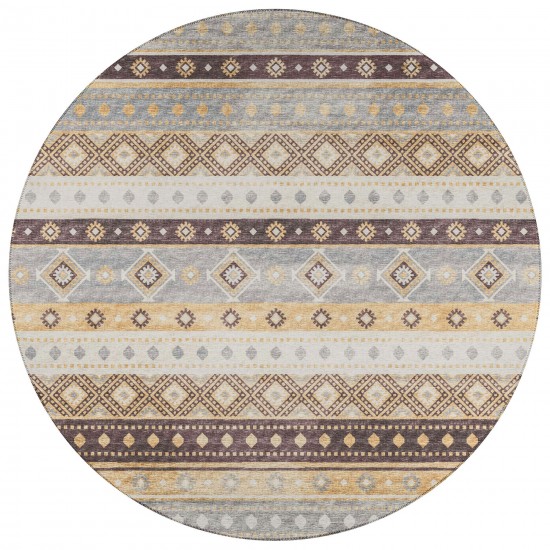 Indoor/Outdoor Sedona SN12 Goldenrod Washable 10' x 10' Round Rug