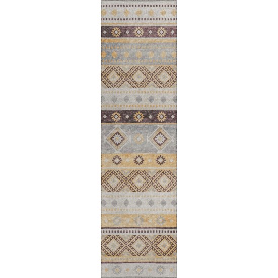 Indoor/Outdoor Sedona SN12 Goldenrod Washable 2'3" x 7'6" Runner Rug