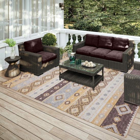 Indoor/Outdoor Sedona SN12 Goldenrod Washable 3' x 5' Rug