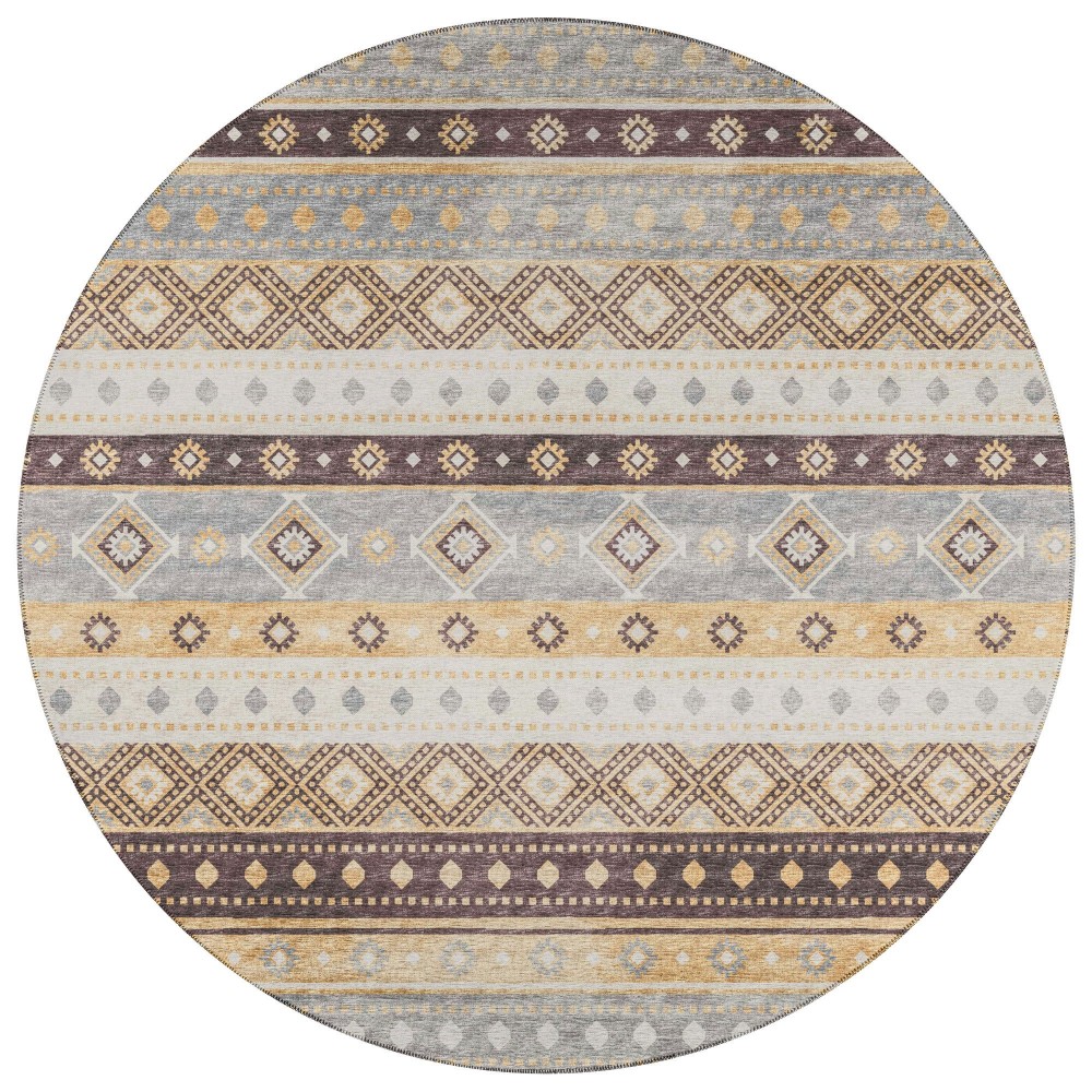 Indoor/Outdoor Sedona SN12 Goldenrod Washable 6' x 6' Round Rug