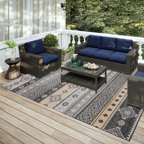 Indoor/Outdoor Sedona SN12 Midnight Washable 10' x 14' Rug