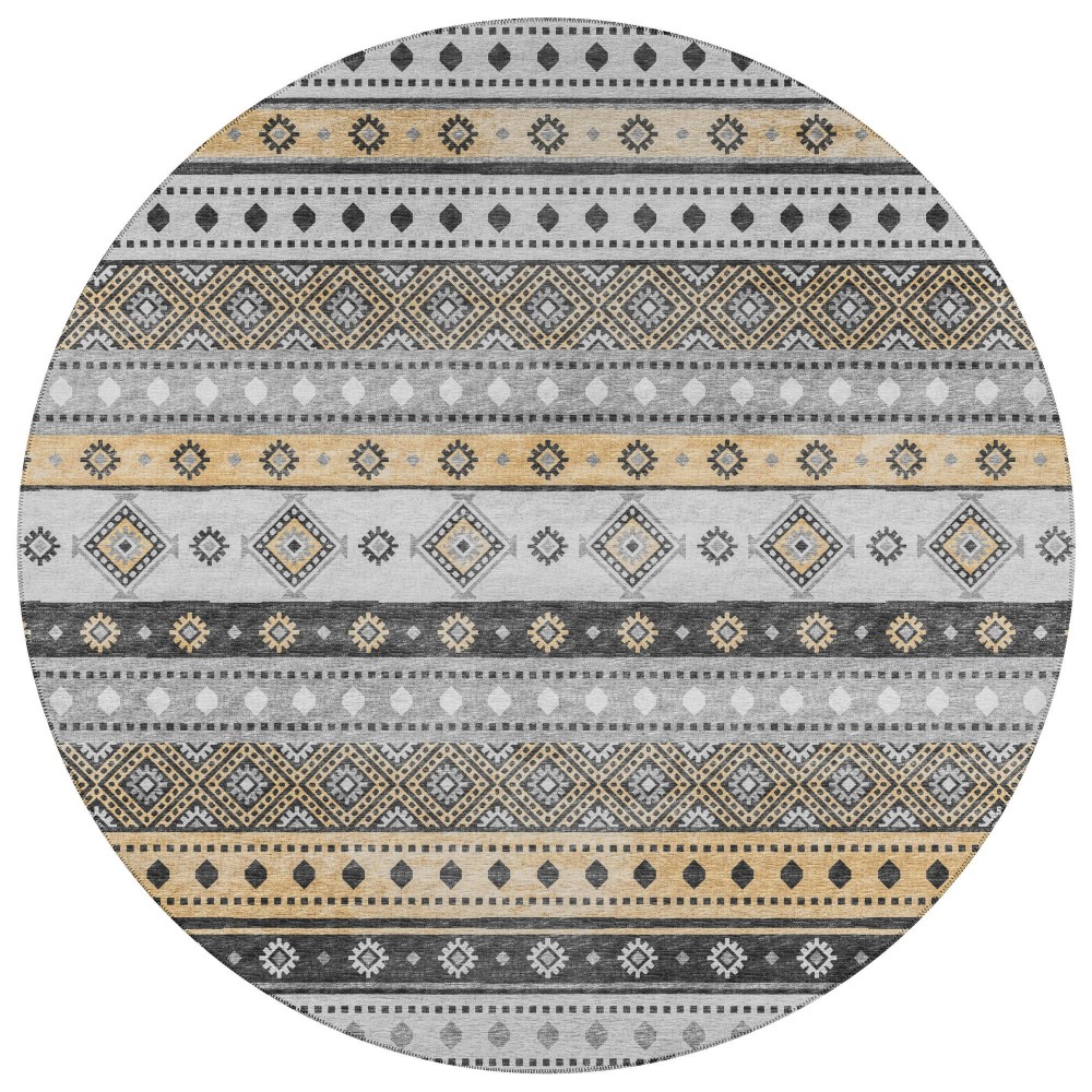 Indoor/Outdoor Sedona SN12 Midnight Washable 6' x 6' Round Rug